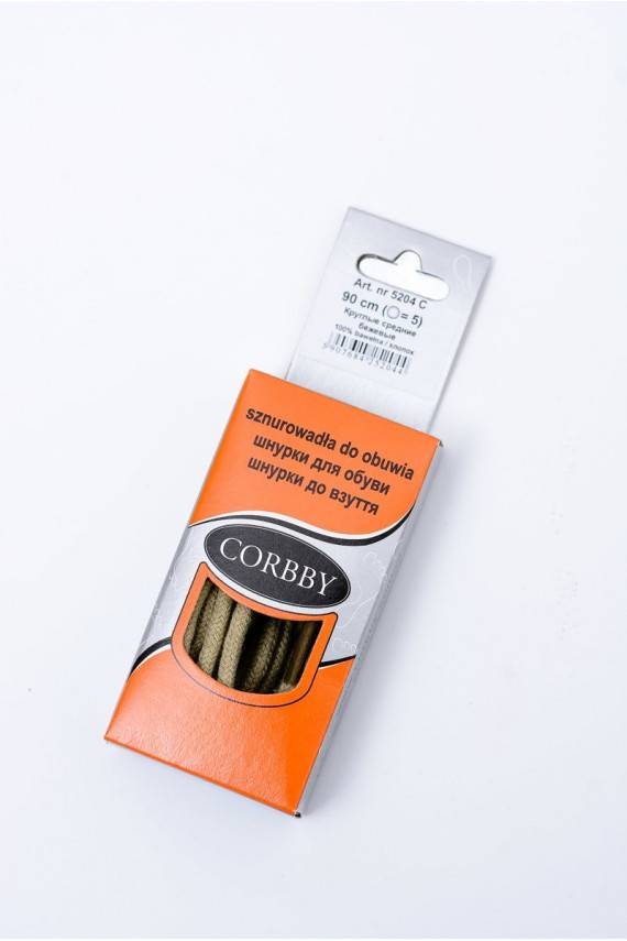 Corbby smėlio spalvos Okrągłe Sznurowadła