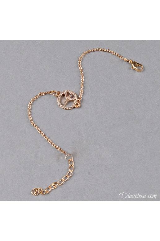 Apyrankė "Peace" aukso ir sidabro spalvų Apyrankė "Peace" aukso ir sidabro spalvų