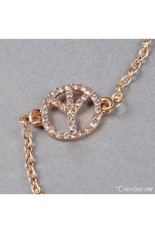 Apyrankė "Peace" aukso ir sidabro spalvų Apyrankė "Peace" aukso ir sidabro spalvų