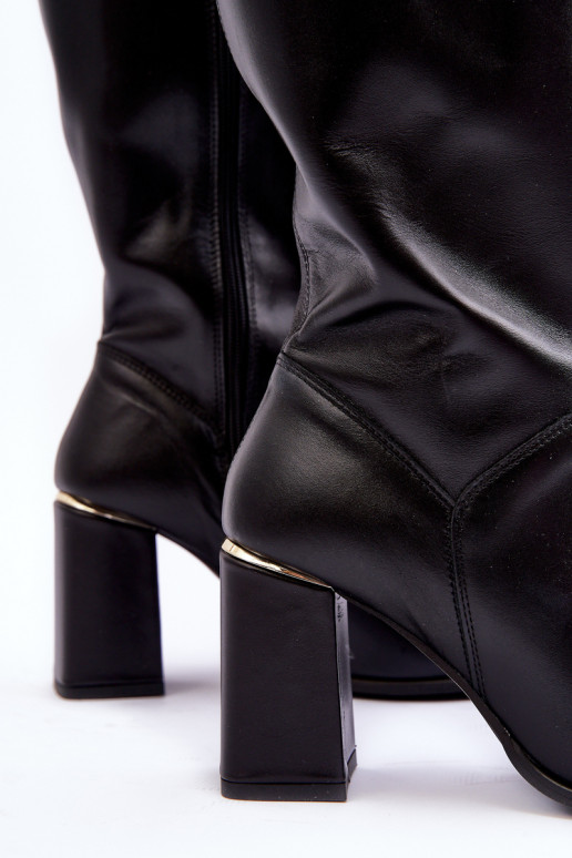     ilgaauliai batai su kulniukais juodos spalvos  2928/B