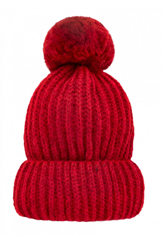 Naluu - žieminė šilta raudonos spalvos kepurė