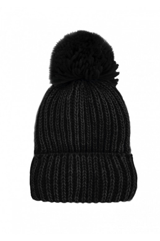 Naluu -žieminė šilta juodos spalvos kepurė