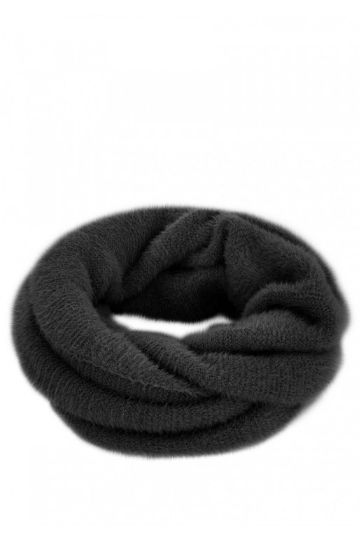 Fluffy - juodos spalvos šalikas infinity