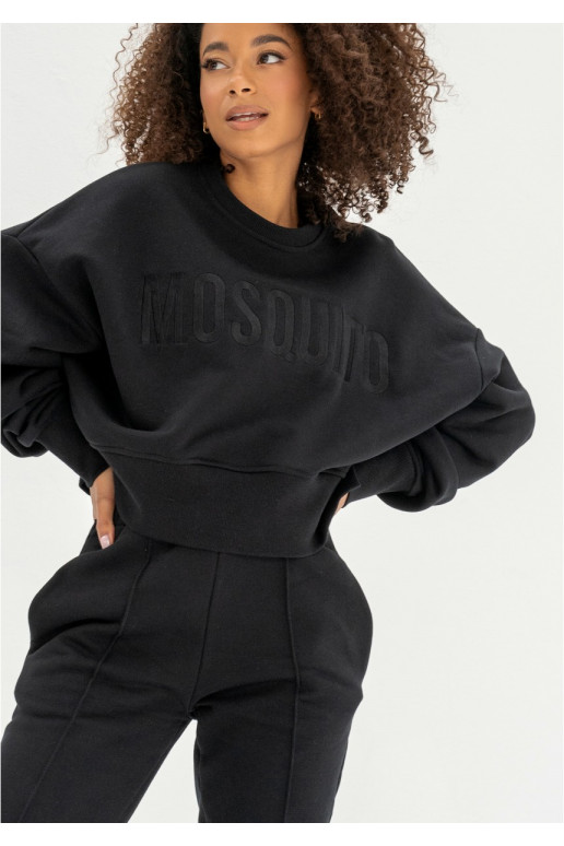 Shore Thin - trumpas juodos spalvos megztinis su logotipu 