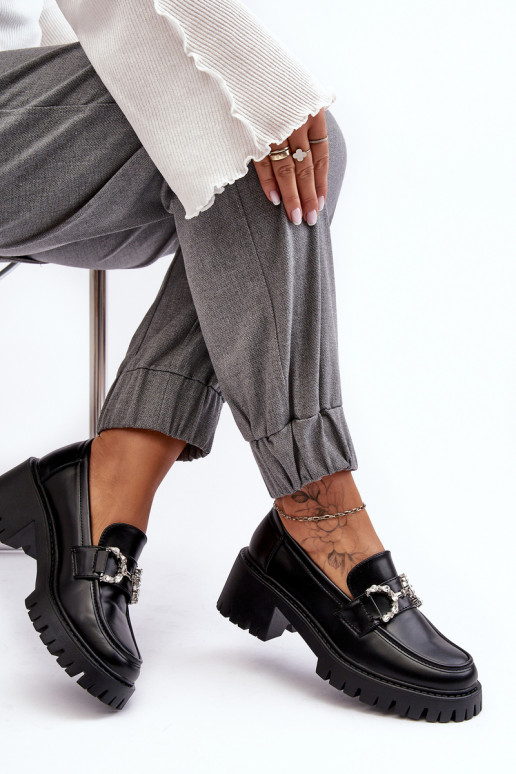     batai su plačiu kulnu juodos spalvos Lemmitty