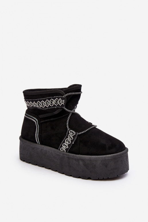   sniego batai su masyviu padu su stilingomis detalėmis juodos spalvos Milson