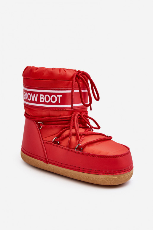   Suvarstomi žieminiai batai raudonos spalvos Soia