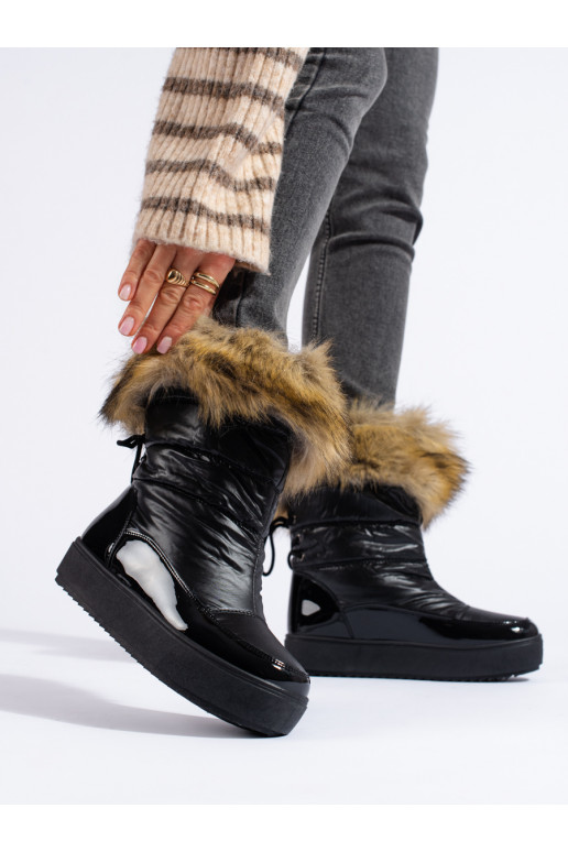   juodos spalvos  sniego batai su kailiuku Shelovet