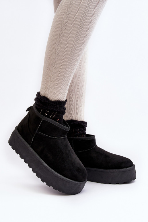 Sniego batai su platforma juodos spalvos Mennja