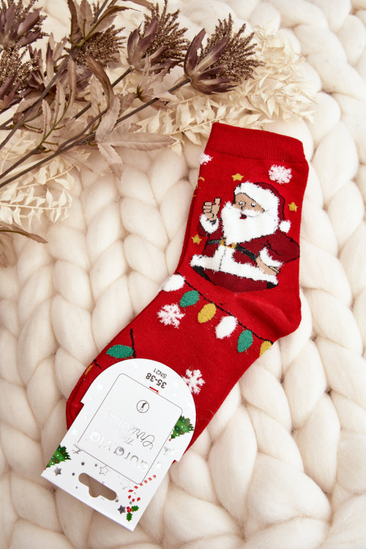 Kojinės Su Kalėdų seneliu raudonos spalvos