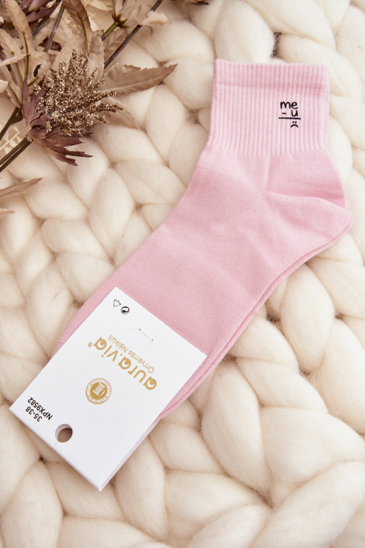   Medvilninės kojinės rožinės spalvos