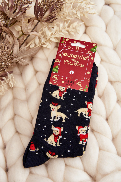  medvilninės kalėdinės kojinės juodos spalvos