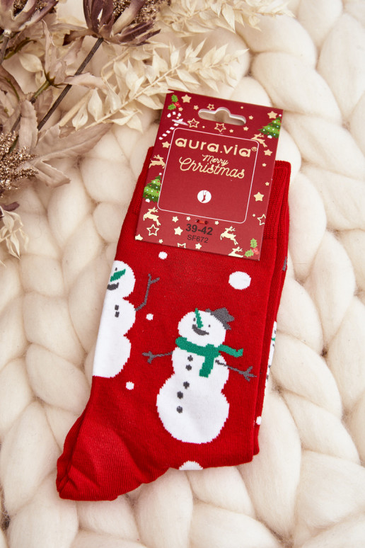  medvilninės kalėdinės kojinės raudonos spalvos
