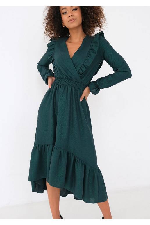 Verena - žalios spalvos midi suknelė
