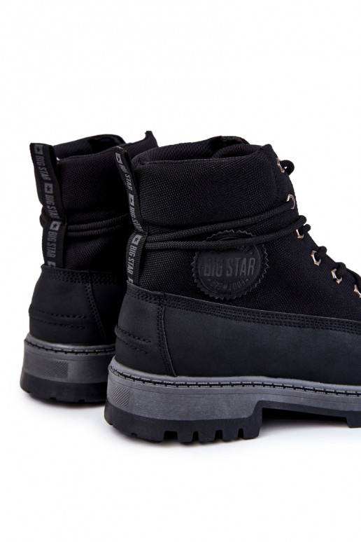 vyrams Aulinukai batai Memory Foam Big Star KK174206 juodos spalvos