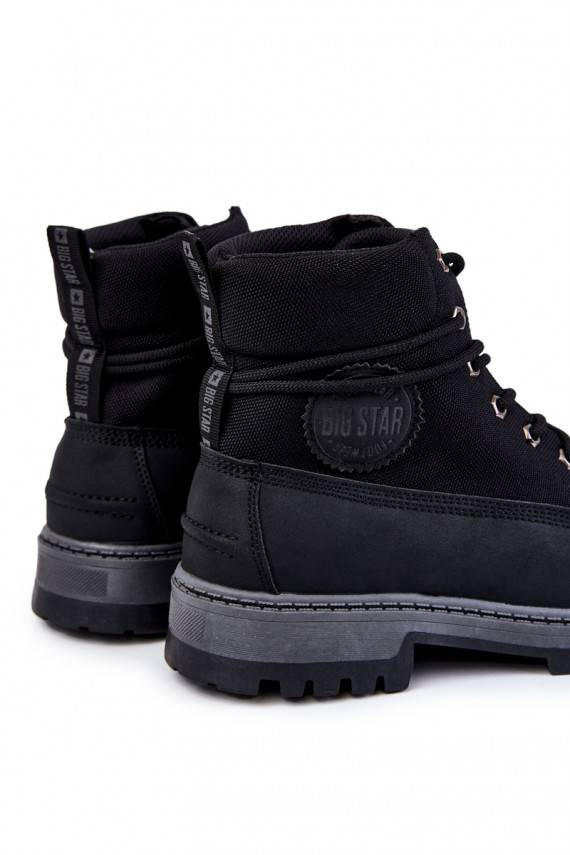 vyrams Aulinukai batai Memory Foam Big Star KK174206 juodos spalvos