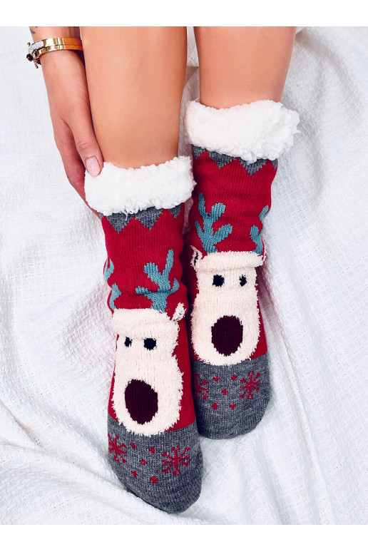 Kalėdinės kojinės  REINDEER Raudonos spalvos