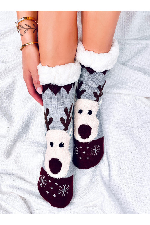 Kalėdinės kojinės  REINDEER Pilkos spalvos