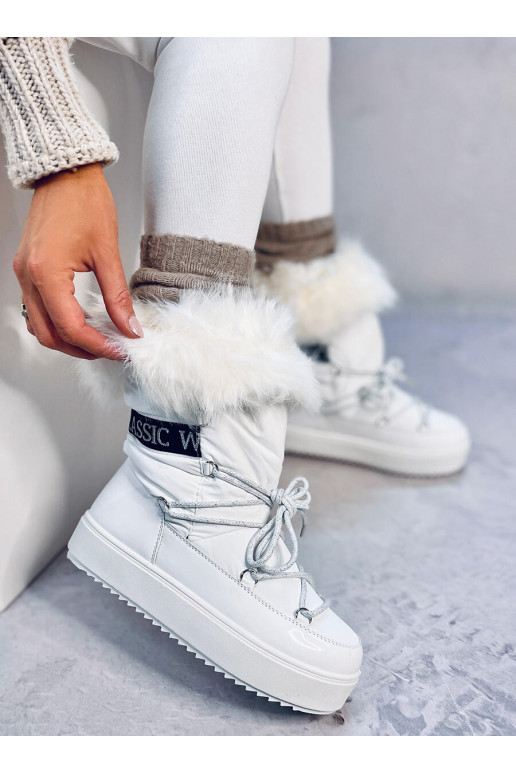 sniego batai su kailiu KENDALS WHITE