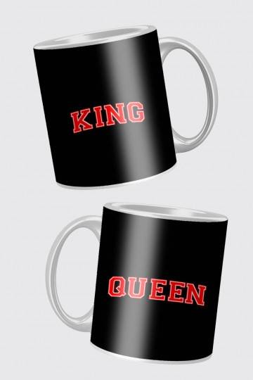Puodelių komplektas porai King and Queen black 2