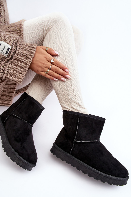 iš zomšos sniego batai   pašiltinti juodos spalvos Nanga