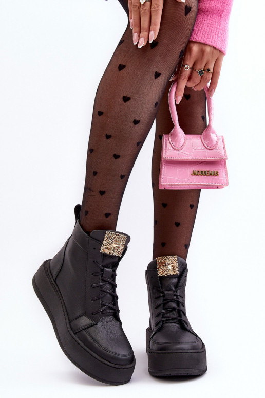 Suvarstomi aulinukai   su ornamentais   juodos spalvos Nicole 2833