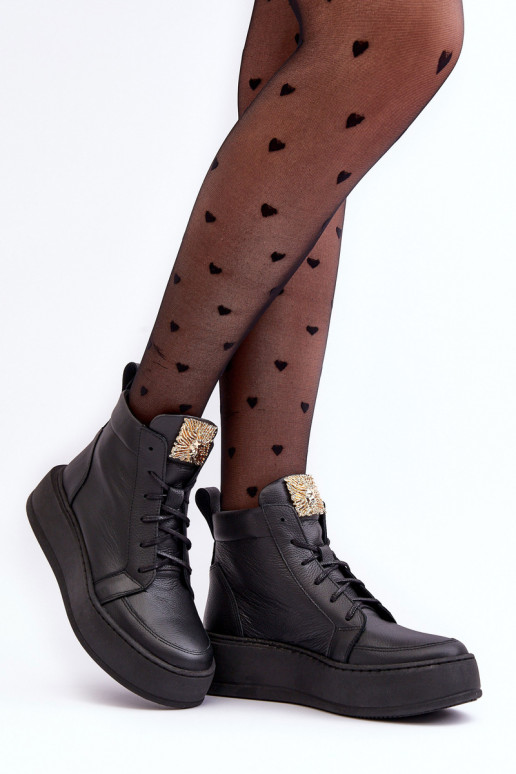 Suvarstomi aulinukai   su ornamentais   juodos spalvos Nicole 2833