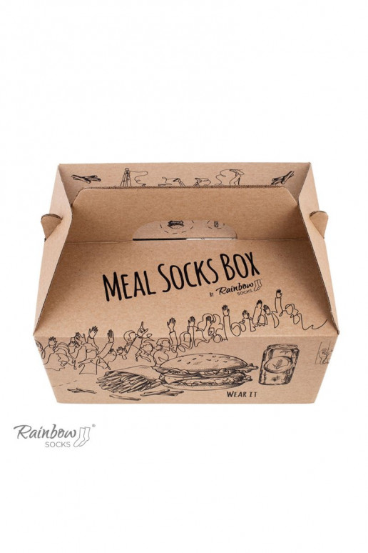 Spalvotos kojinės dėžutėje Meal Socks Box Burger  5 Par