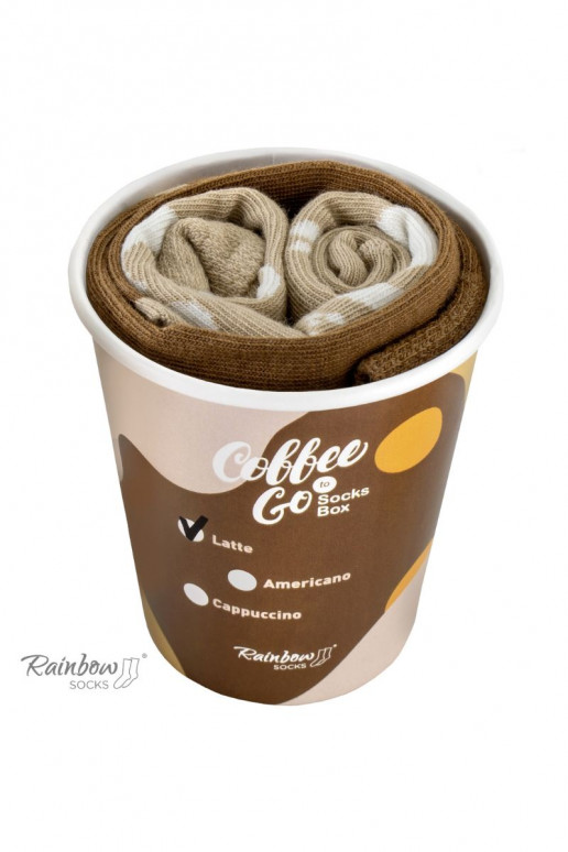 Spalvotos kojinės dėžutėje Caffe Latte 1pora