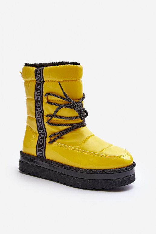   sniego batai su stilingomis detalėmis geltonos spalvos Lilara