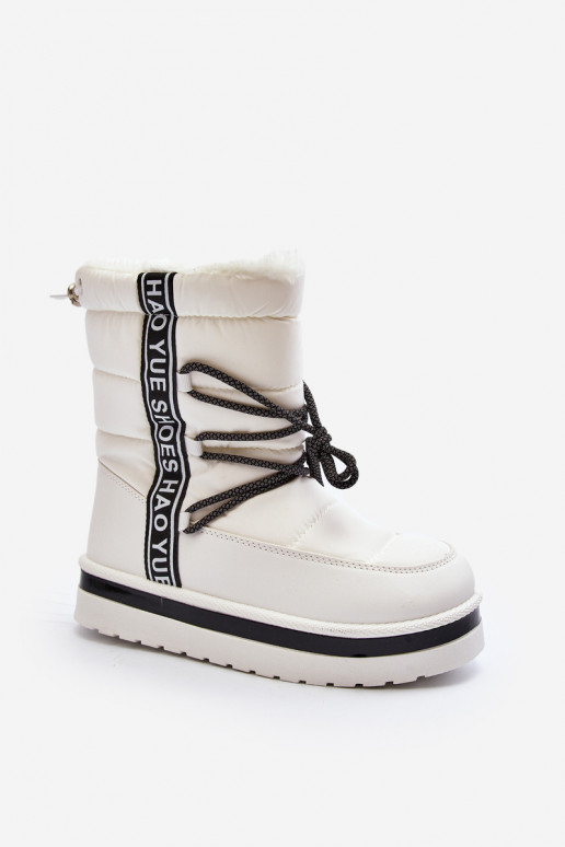   sniego batai su stilingomis detalėmis baltos spalvos Lilara