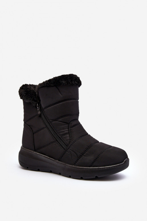sniego batai   su užtrauktukais su kailiuku juodos spalvos Zeuna
