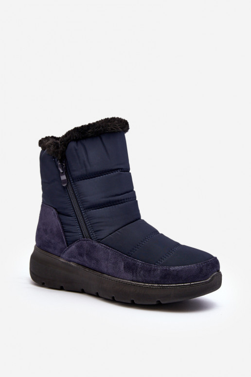   sniego batai su kailiuku tamsiai mėlynos spalvos Primose