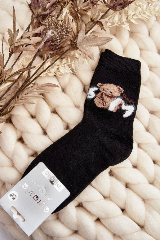 šilti Medvilninės kojinės  juodos spalvos