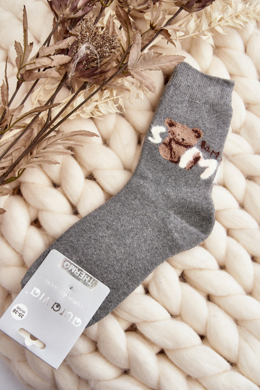 šilti Medvilninės kojinės  pilkos spalvos