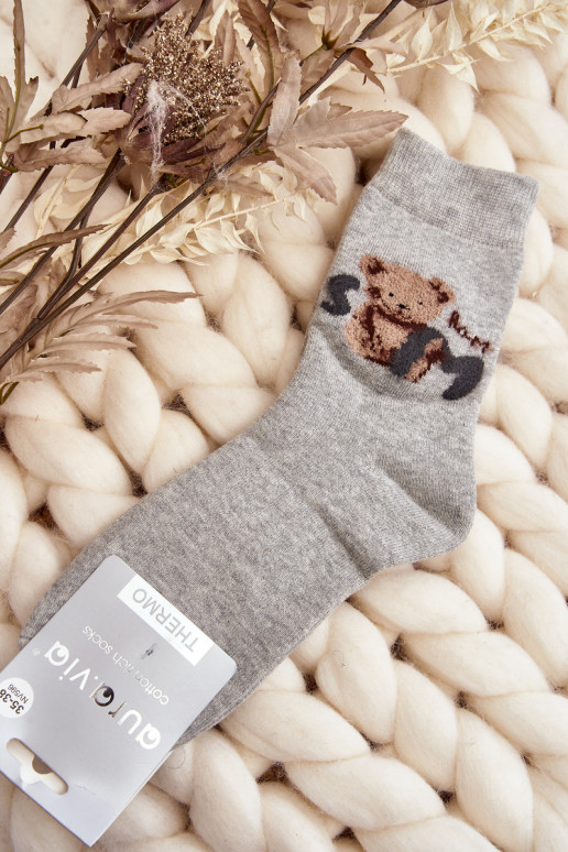 šilti Medvilninės kojinės  pilkos spalvos