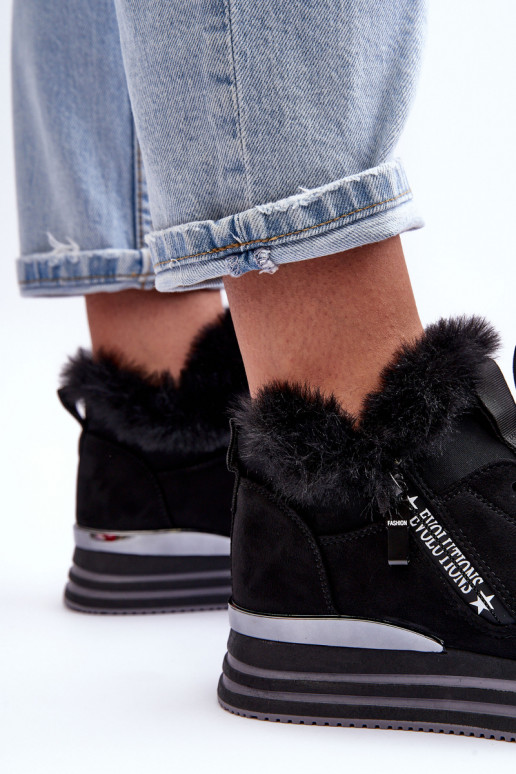 sportiniai bateliai su platforma su kailiuku juodos spalvos Jamarie