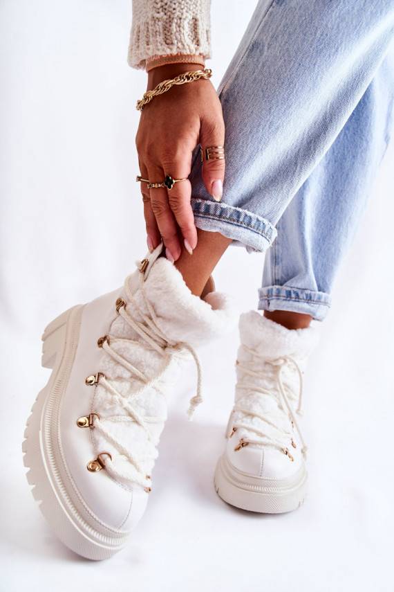   pašiltinti Aulinukai batai baltos spalvos Arisa