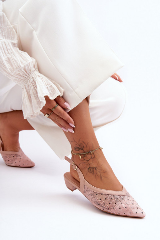 Balerinos su taškeliais rožinės spalvos Adore