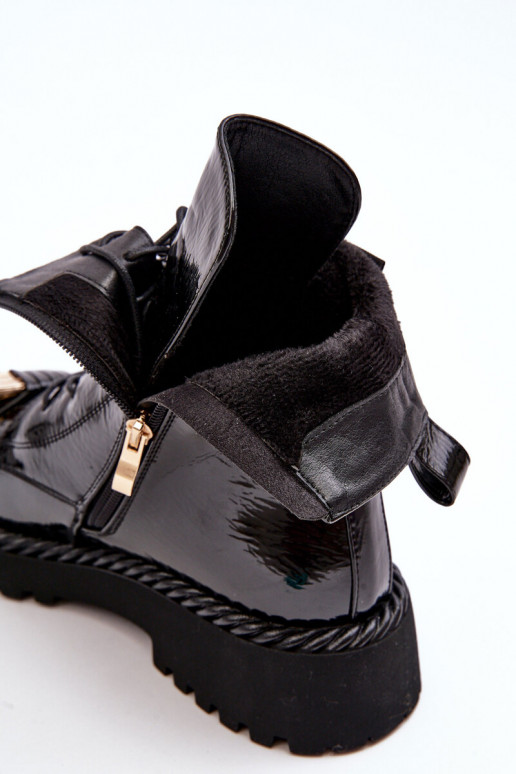   su lako efektu masyvūs aulinukai su ornamentais juodos spalvos S.Barski MR870-67