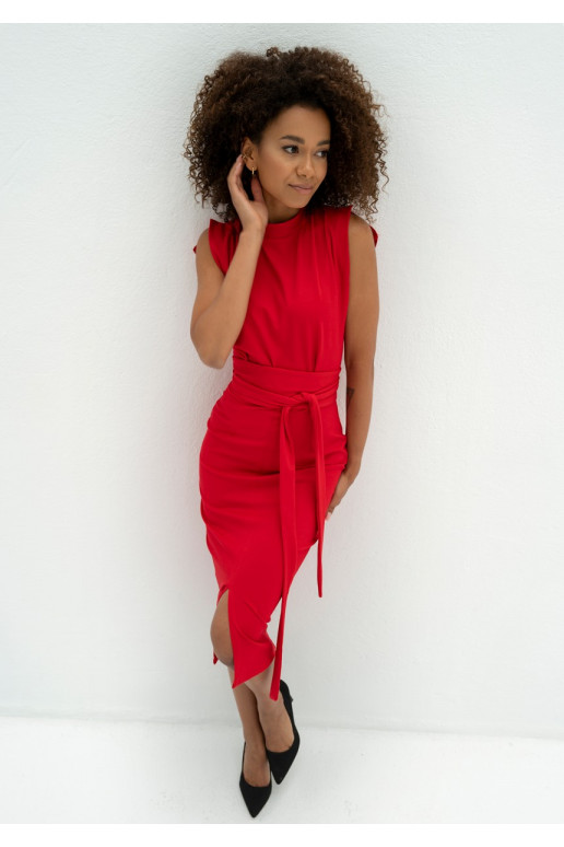 Gemma -  MIDI suknelė raudonos spalvos