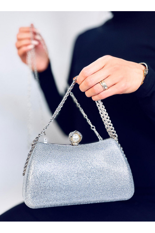 Rankinė  su dekoratyvine grandinėle LESLIEE SREBRNA