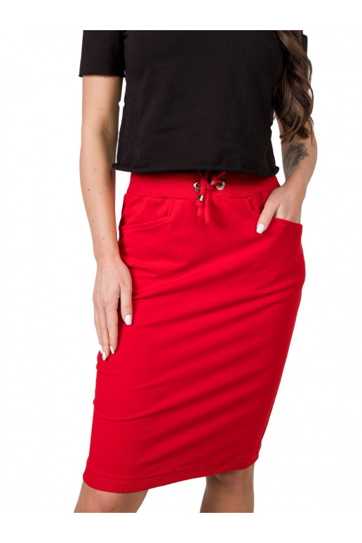 Sportinio stiliaus raudonas sijonas Ava