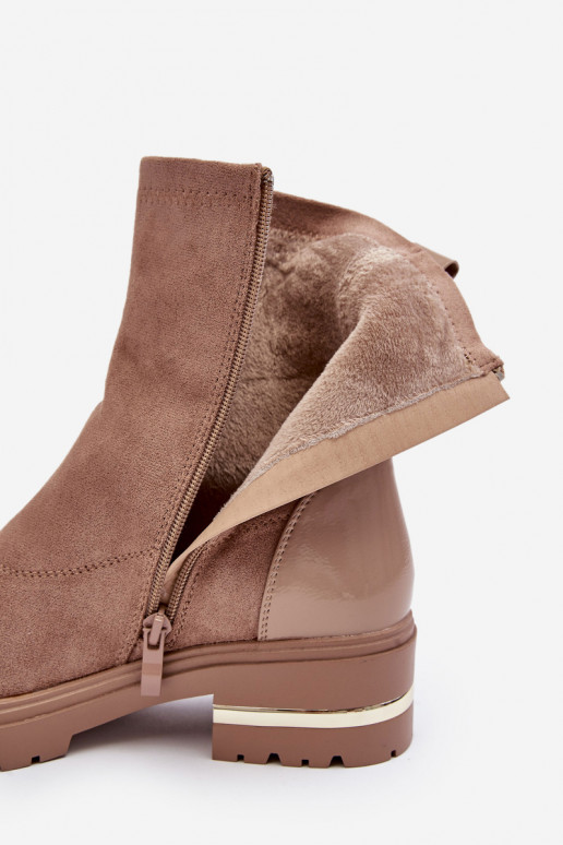   Klasikinio modelio Aulinukai su plačiais kulniukais smėlio spalvos Shendete