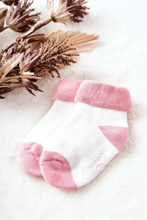 Vaikiškos kojinės  Baltos-rožinės spalvos