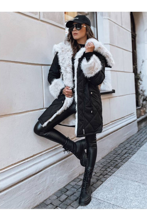 Moteriška žieminė striukė juodos spalvos