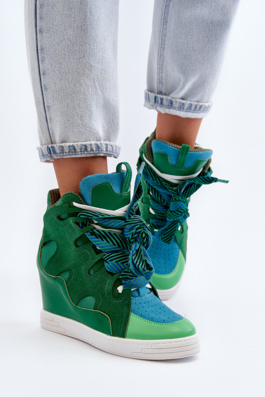  Sneakers modelio batai  žalios spalvos Leoppa