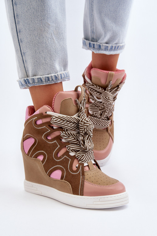   Sneakers modelio batai  rožinės spalvos Leoppa