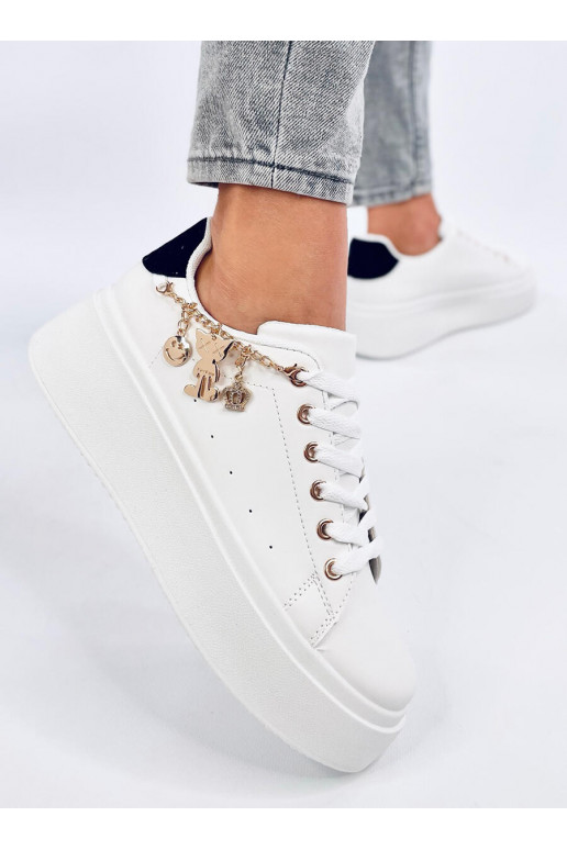 Sneakers modelio batai su platforma z zawieszką LARCOME WHITE/BLACK