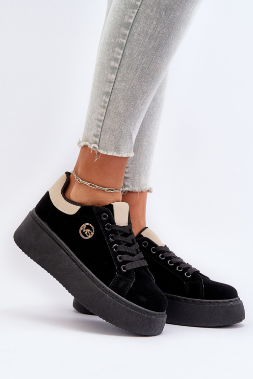 Sneakers modelio batai   su platforma juodos spalvos Eshen